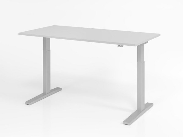 Pisalna miza Hammerbacher XMKA16, 160 x 80 cm, plošča: siva, debelina 25 mm, ABS debel rob, pravokotna oblika, VXMKA16/5/S
