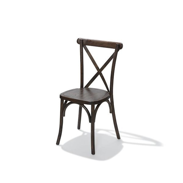 VEBA Crossback zložljivi stol iz masivnega lesa, rjav, 48x47x88cm (ŠxGxV), 50100