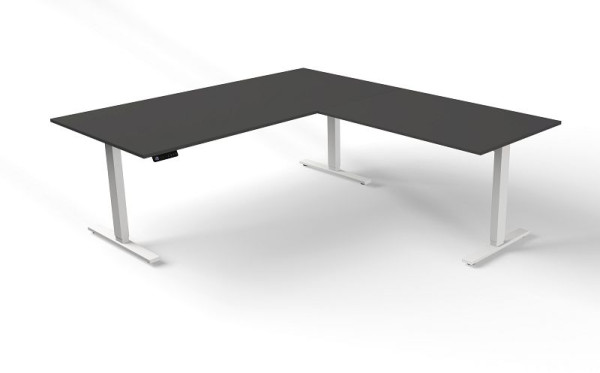 Kerkmann sedeča/stoječa miza Š 2000 x G 1000 mm z nadgradnim elementom, električno nastavljiva višina od 720-1200 mm, Move 3, barva: antracit, 10382713