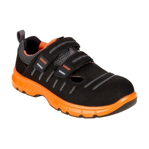 RUNNEX S1P-ESD varnostni Velcro sandali FlexStar, črno/oranžni, vel.: 36, pak.: 10 parov, 5176-36