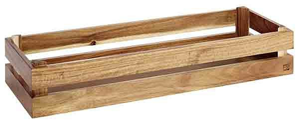 APS lesena škatla -SUPERBOX-, 55,5 x 18,5 cm, višina: 10,5 cm, akacijev les, primerna za GN 2/4, 11623