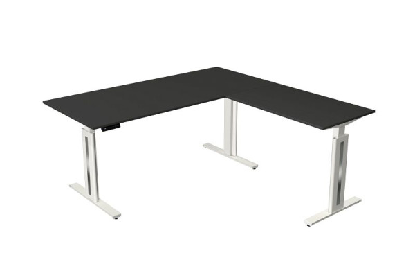 Kerkmann Move 3 sveža sedeča/stoječa miza, Š 1800 x G 800 mm, z nadgradnim elementom 1000 x 600 mm, električno nastavljiva višina od 720-1200 mm, antracit, 10186513