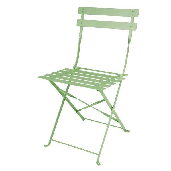 Bolero Pavement Style Steel zložljivi stoli svetlo zeleni (2 paketa) (2 paketa), FT270