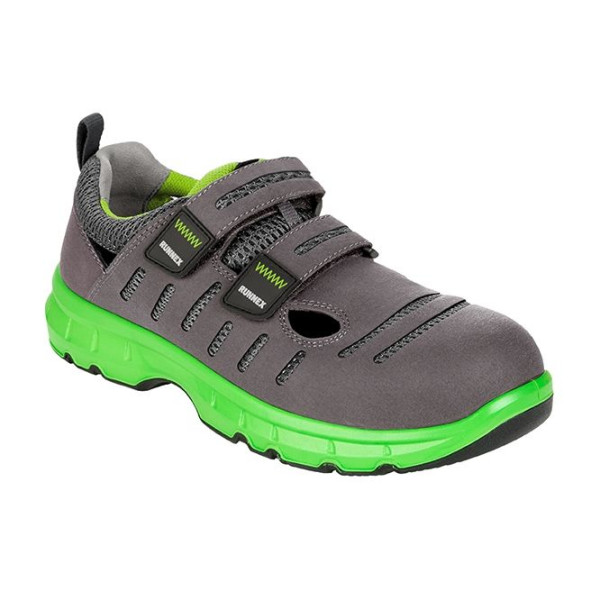 RUNNEX S1P-ESD varnostni Velcro sandali FlexStar, sivo/zeleni, vel.: 36, pak.: 10 parov, 5171-36