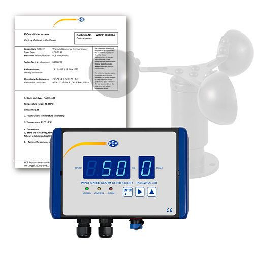 PCE Instruments Anemometer s predalarmom in alarmom, PCE-WSAC 50-311