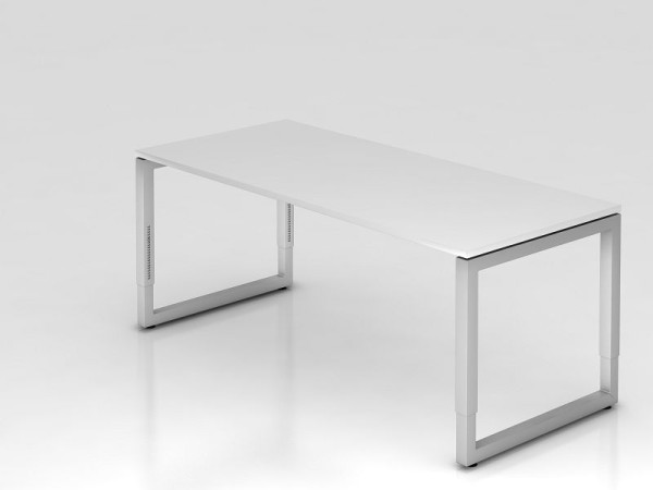 Pisalna miza Hammerbacher O-foot kvadrat 180x80cm bela, pravokotna oblika z lebdečo mizno ploščo, VRS19/W/S