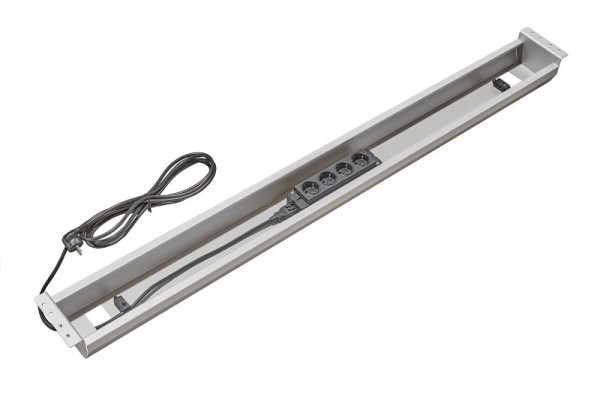 Hammerbacher kabelska polica KC16, za mizo 160, barva: srebrna, širina: 126,2 cm, višina: 9,3 cm, VKC16/S