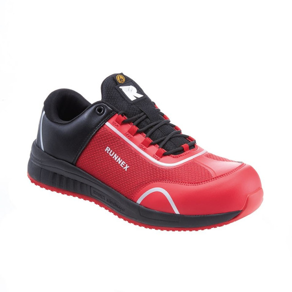 RUNNEX S1PS-ESD zaščitni čevlji SportStar, črni/rdeči, vel.: 36, pak.: 10 par., 5114-36