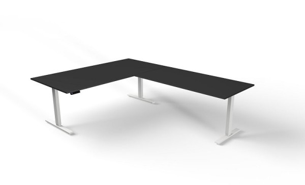 Kerkmann sedeča/stoječa miza Š 2000 x G 1000 mm z nadgradnim elementom, električno nastavljiva višina od 720-1200 mm, Move 3, barva: antracit, 10384213